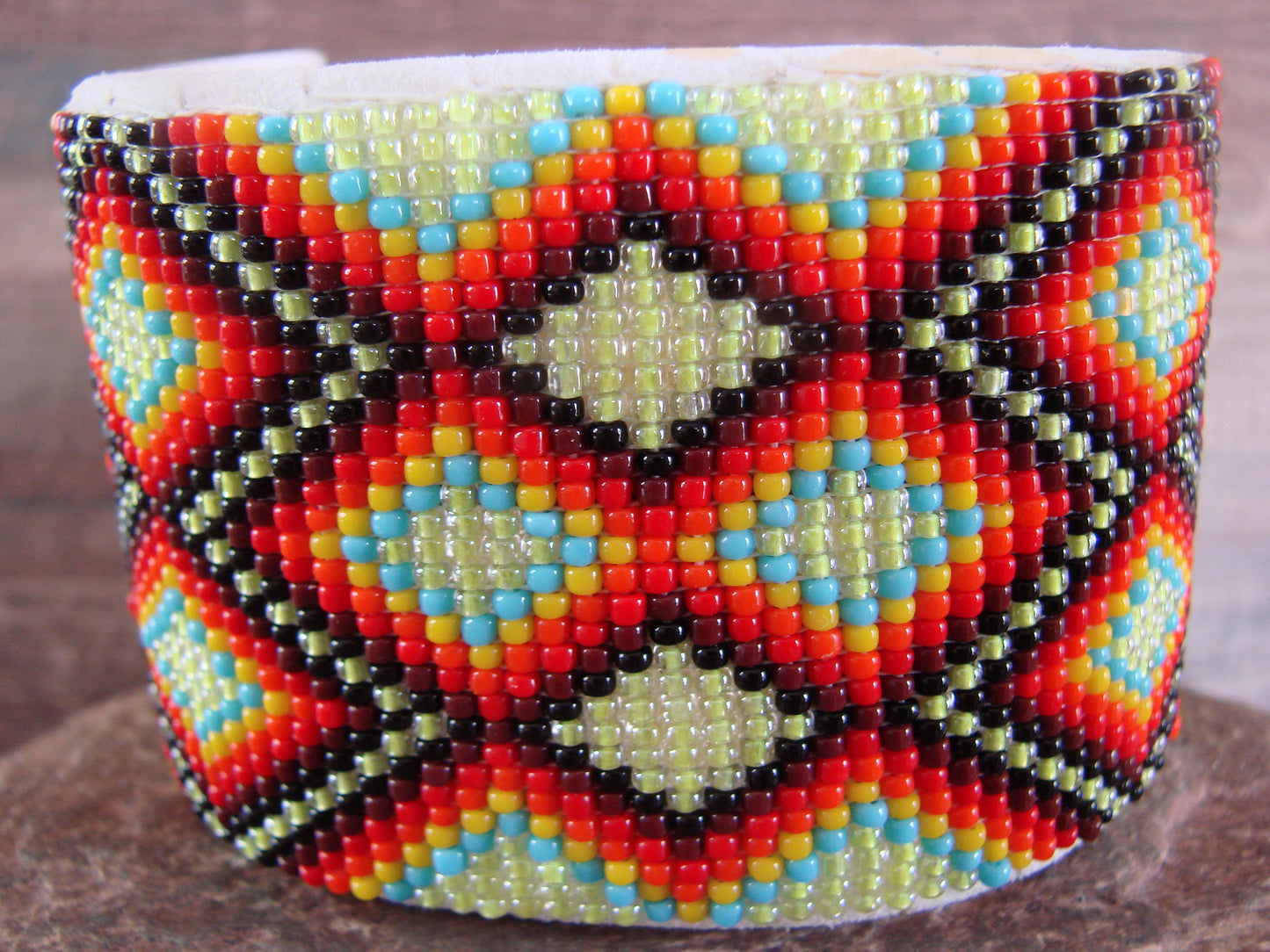 Navajo Indian Hand Beaded 2" Bracelet by Jacklyn Cleveland