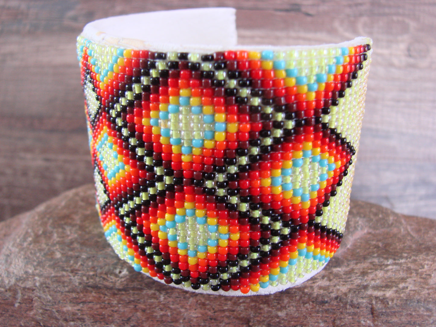 Navajo Indian Hand Beaded 2" Bracelet by Jacklyn Cleveland