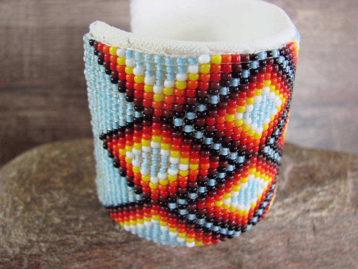 Navajo Indian Hand Beaded 2" Bracelet by Jacklyn Cleveland