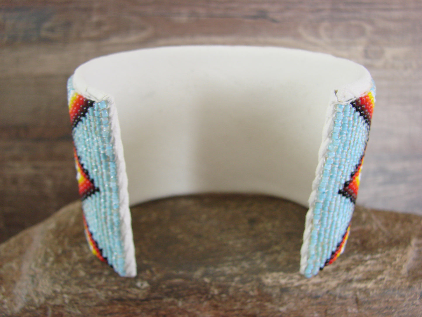 Navajo Indian Hand Beaded 2" Bracelet by Jacklyn Cleveland