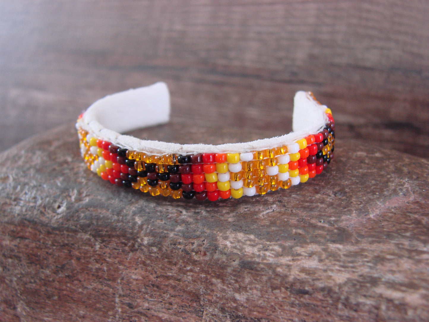 Navajo Indian Hand Beaded Baby / Child's Bracelet by Jackie Cleveland