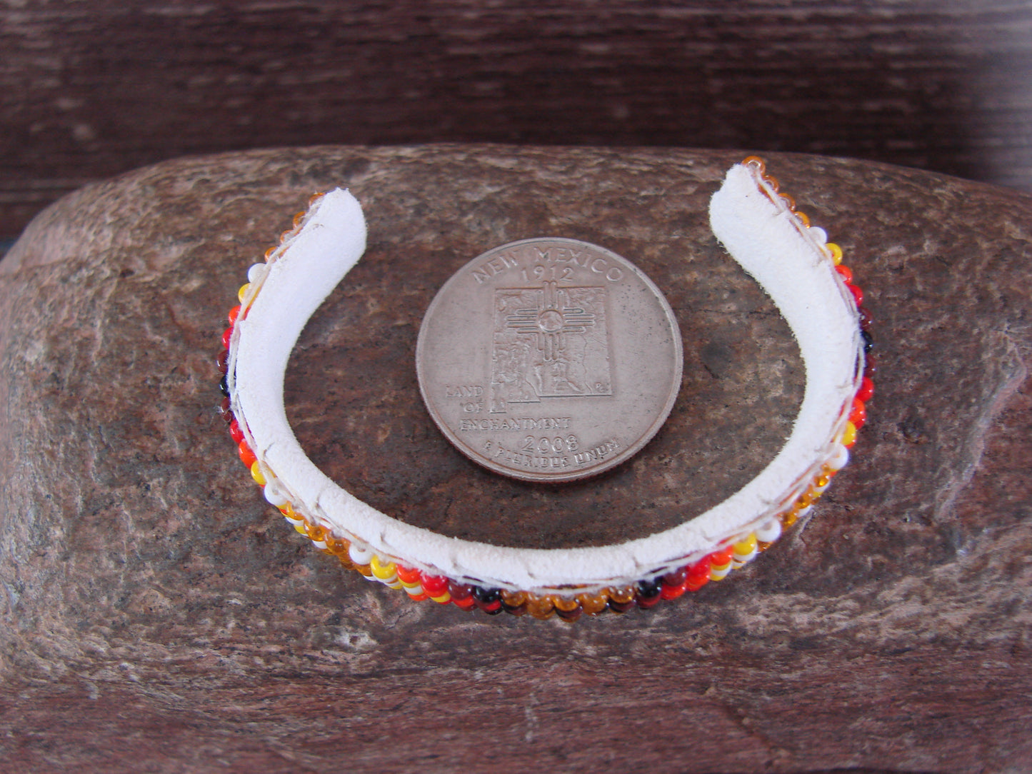 Navajo Indian Hand Beaded Baby / Child's Bracelet by Jackie Cleveland