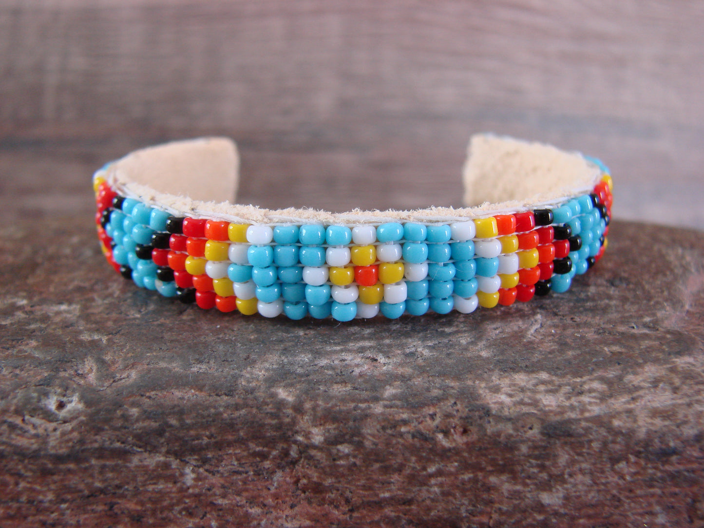 Navajo Indian Hand Beaded Baby / Child's Bracelet by Jackie Cleveland