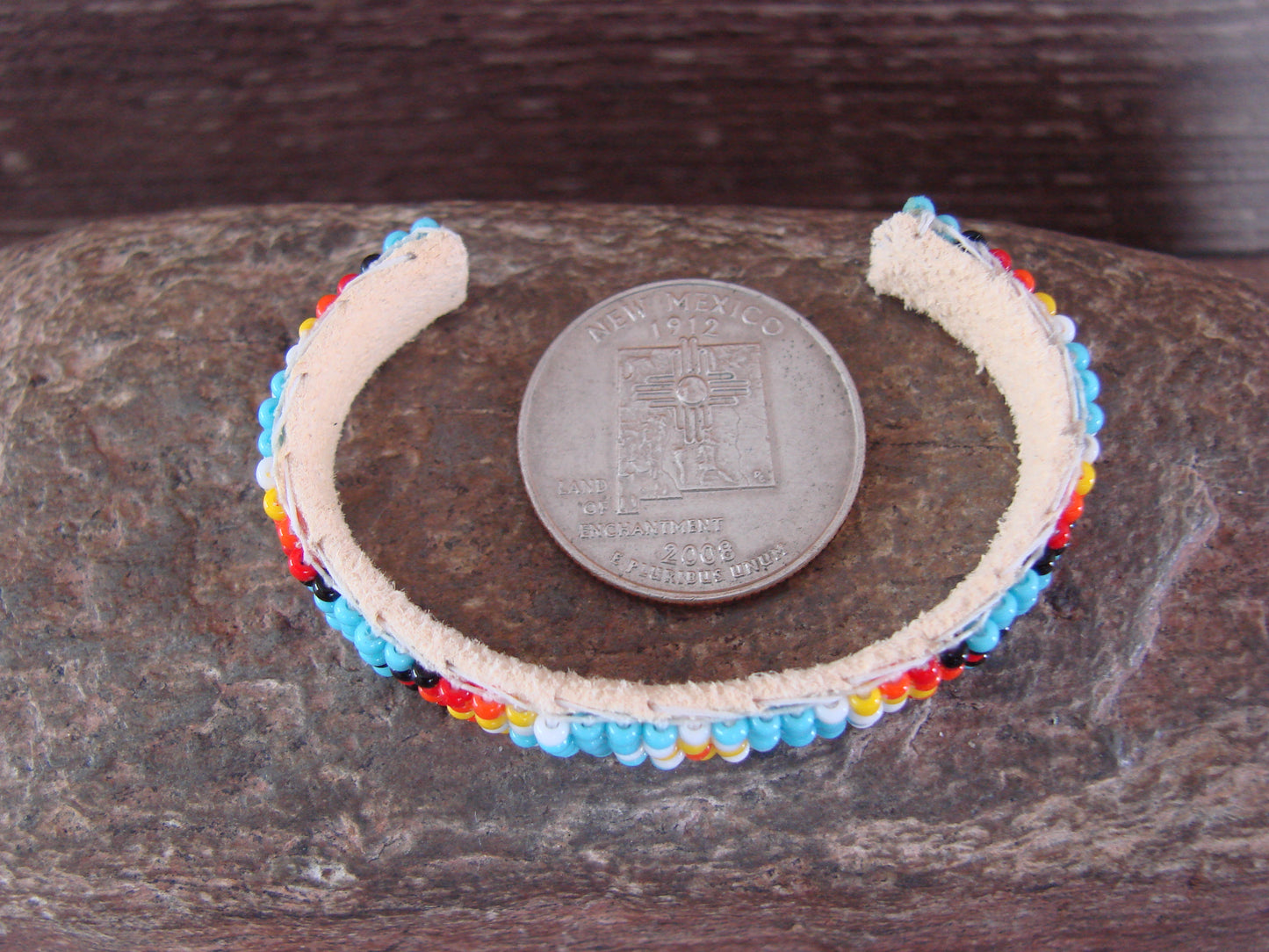 Navajo Indian Hand Beaded Baby / Child's Bracelet by Jackie Cleveland