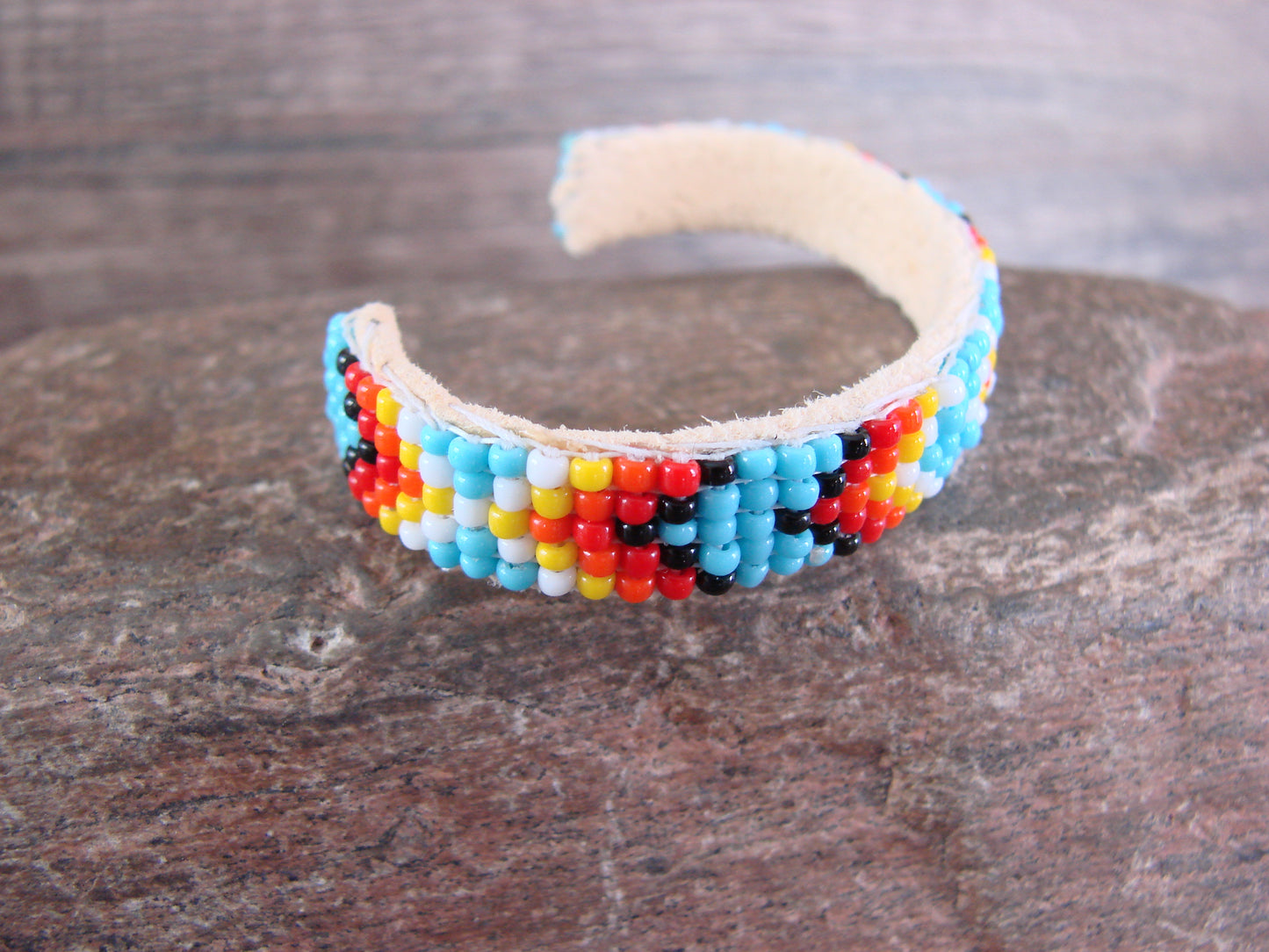 Navajo Indian Hand Beaded Baby / Child's Bracelet by Jackie Cleveland