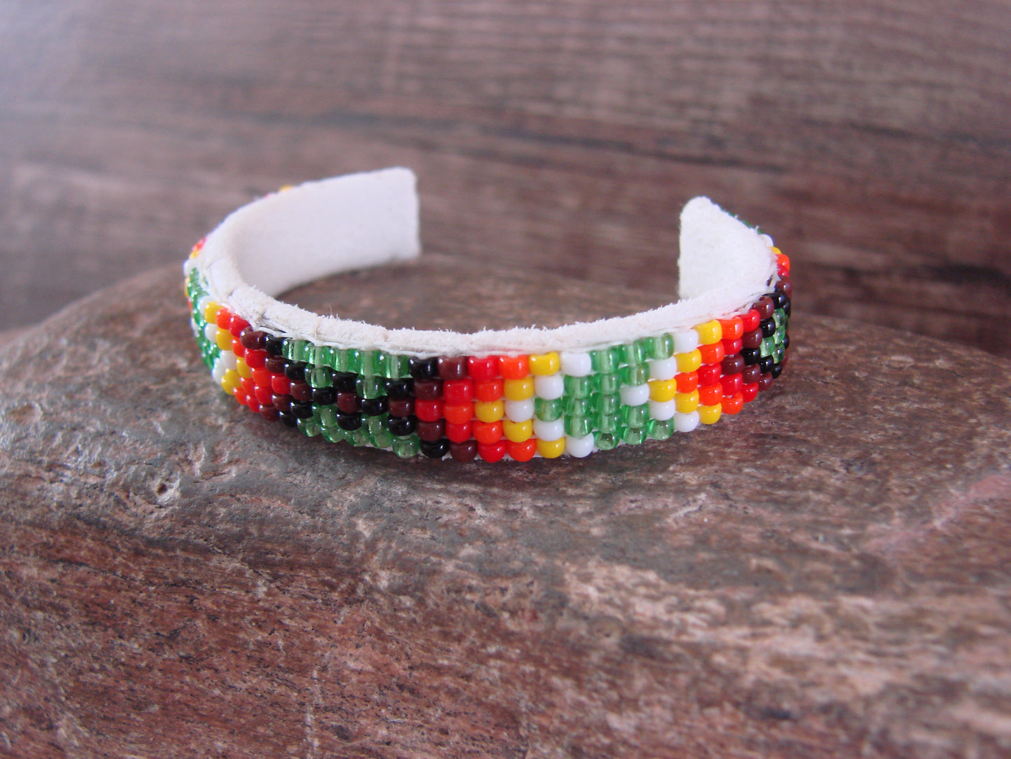 Navajo Indian Hand Beaded Baby / Child's Bracelet by Jackie Cleveland