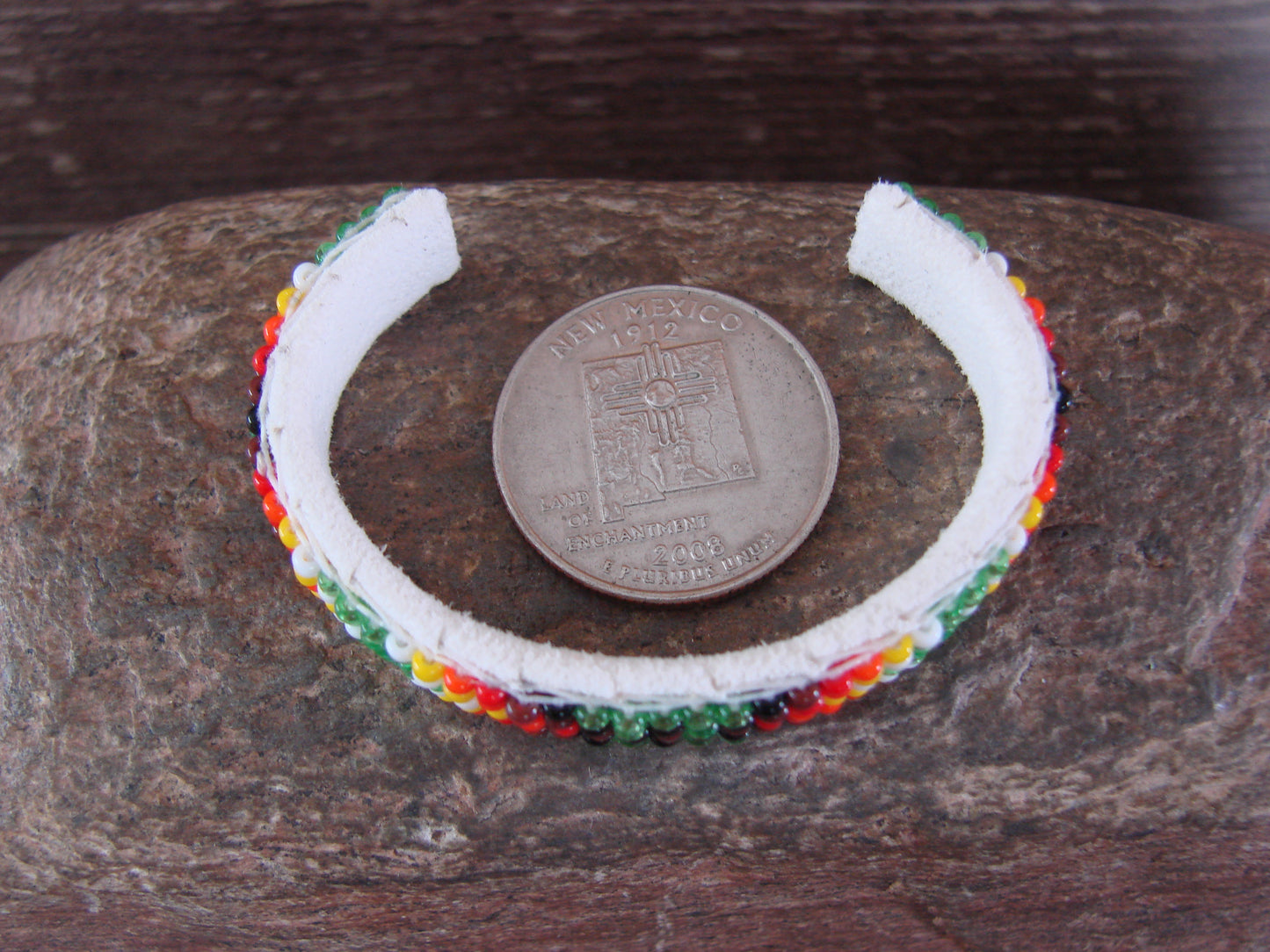 Navajo Indian Hand Beaded Baby / Child's Bracelet by Jackie Cleveland