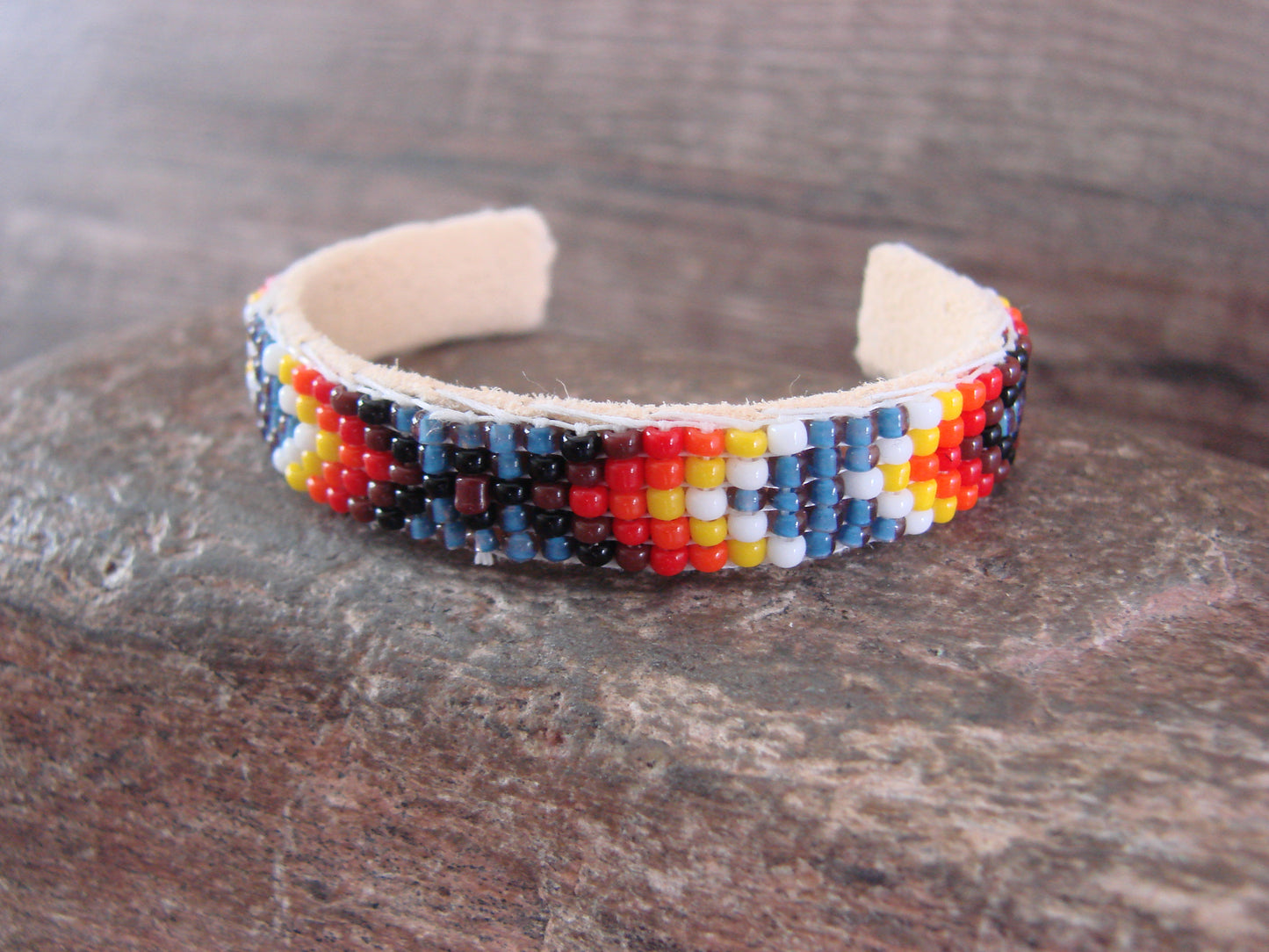 Navajo Indian Hand Beaded Baby / Child's Bracelet by Jackie Cleveland