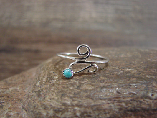 Navajo Indian Sterling Silver & Turquoise Ring by Yazzie - Size  4.5