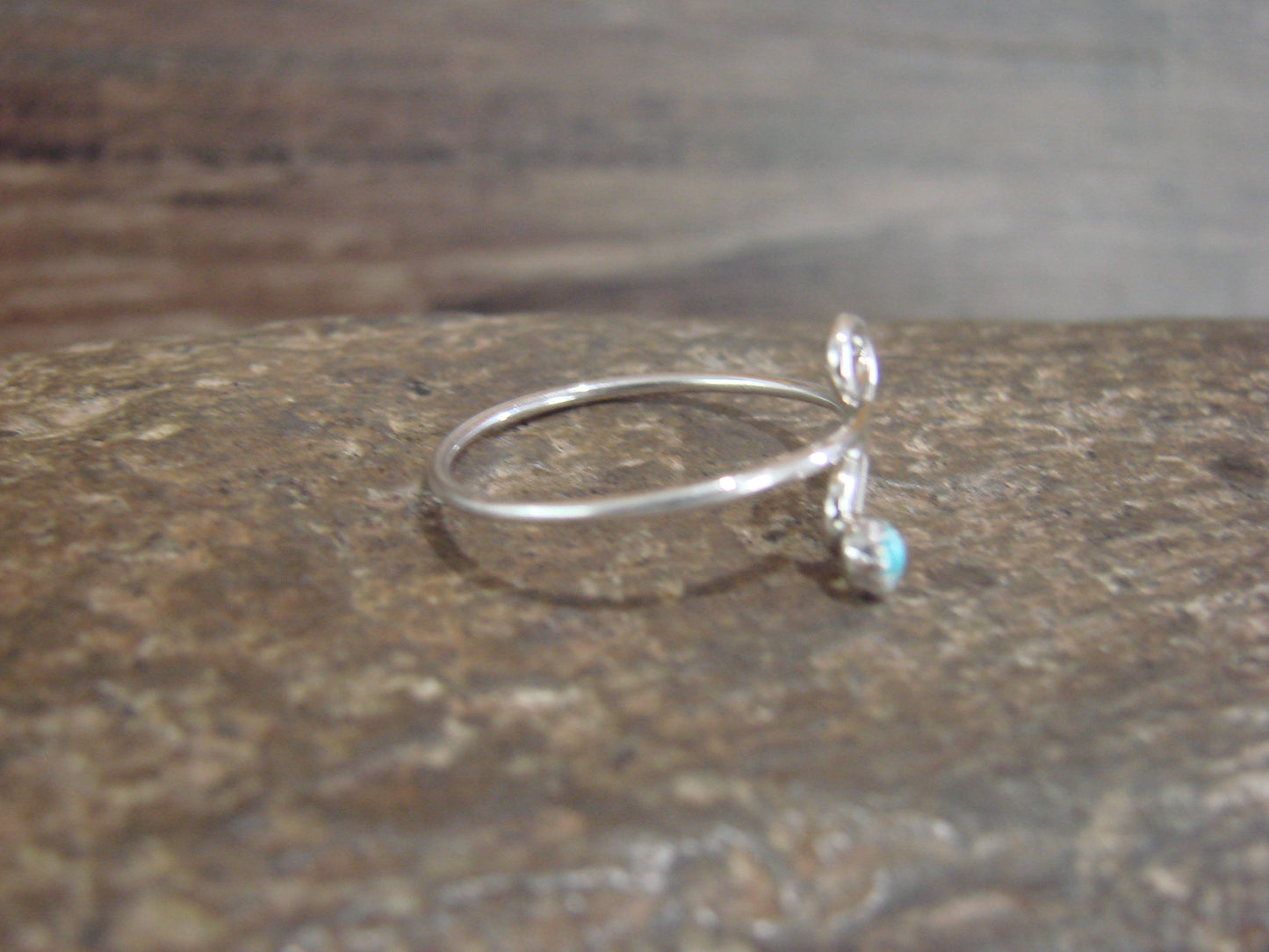 Navajo Indian Sterling Silver & Turquoise Ring by Yazzie - Size  4