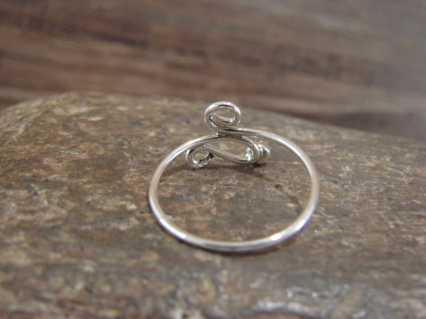 Navajo Indian Sterling Silver & Turquoise Ring by Yazzie - Size  4.5