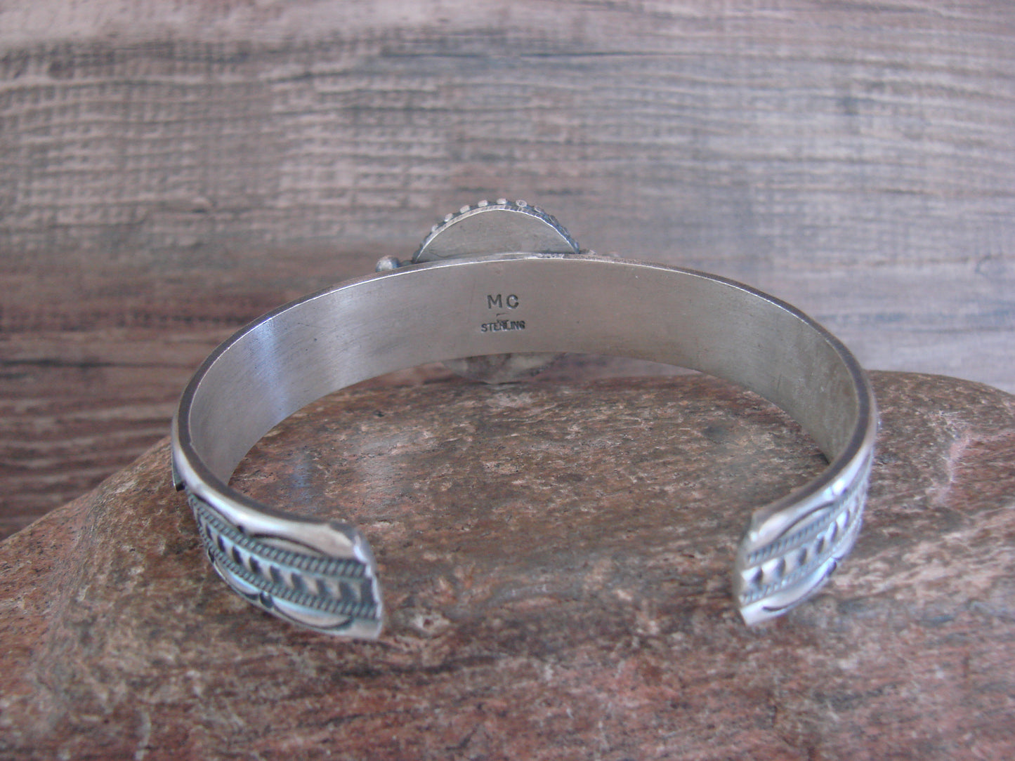 Navajo Indian Sterling Silver & Turquoise Arrow Bracelet Signed Calladitto