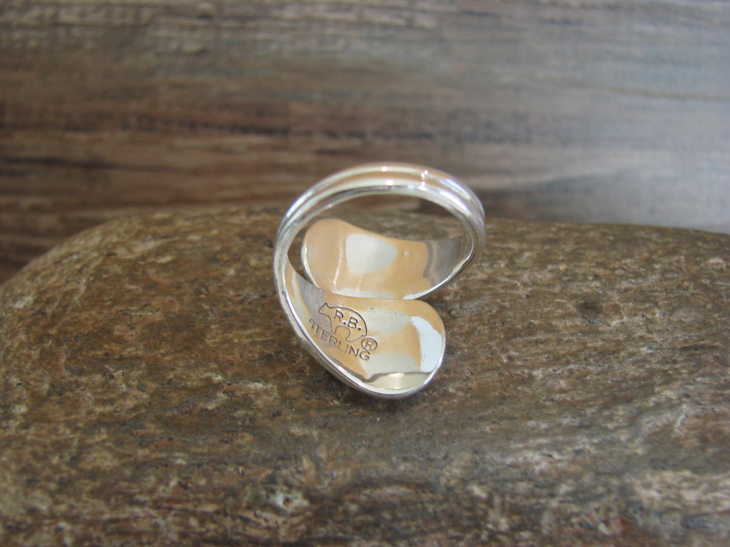 Navajo Indian Sterling Silver & Coral Adjustable Ring - Belin