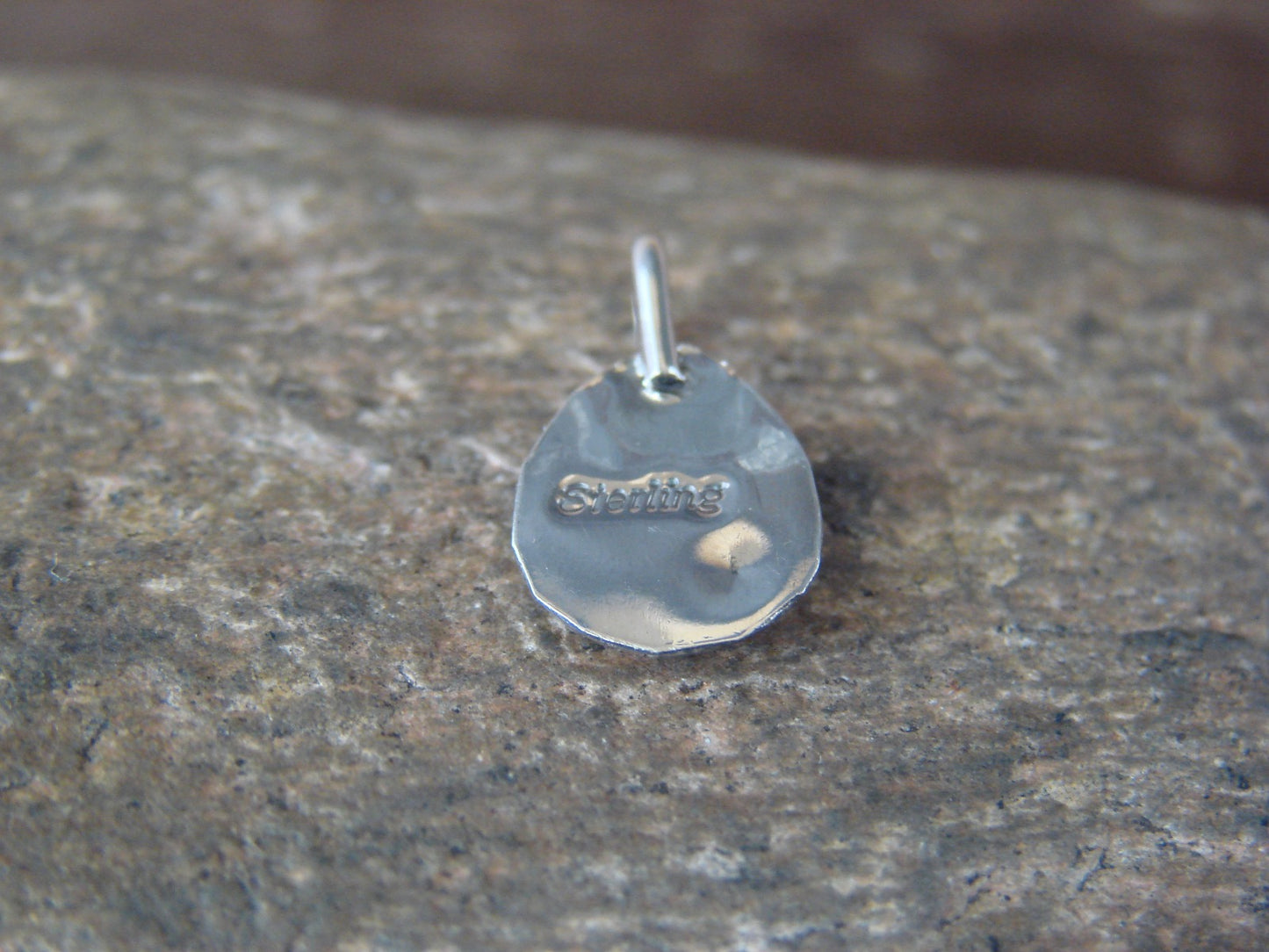 Small Native American Sterling Silver Turquoise Bear Paw Charm Pendant