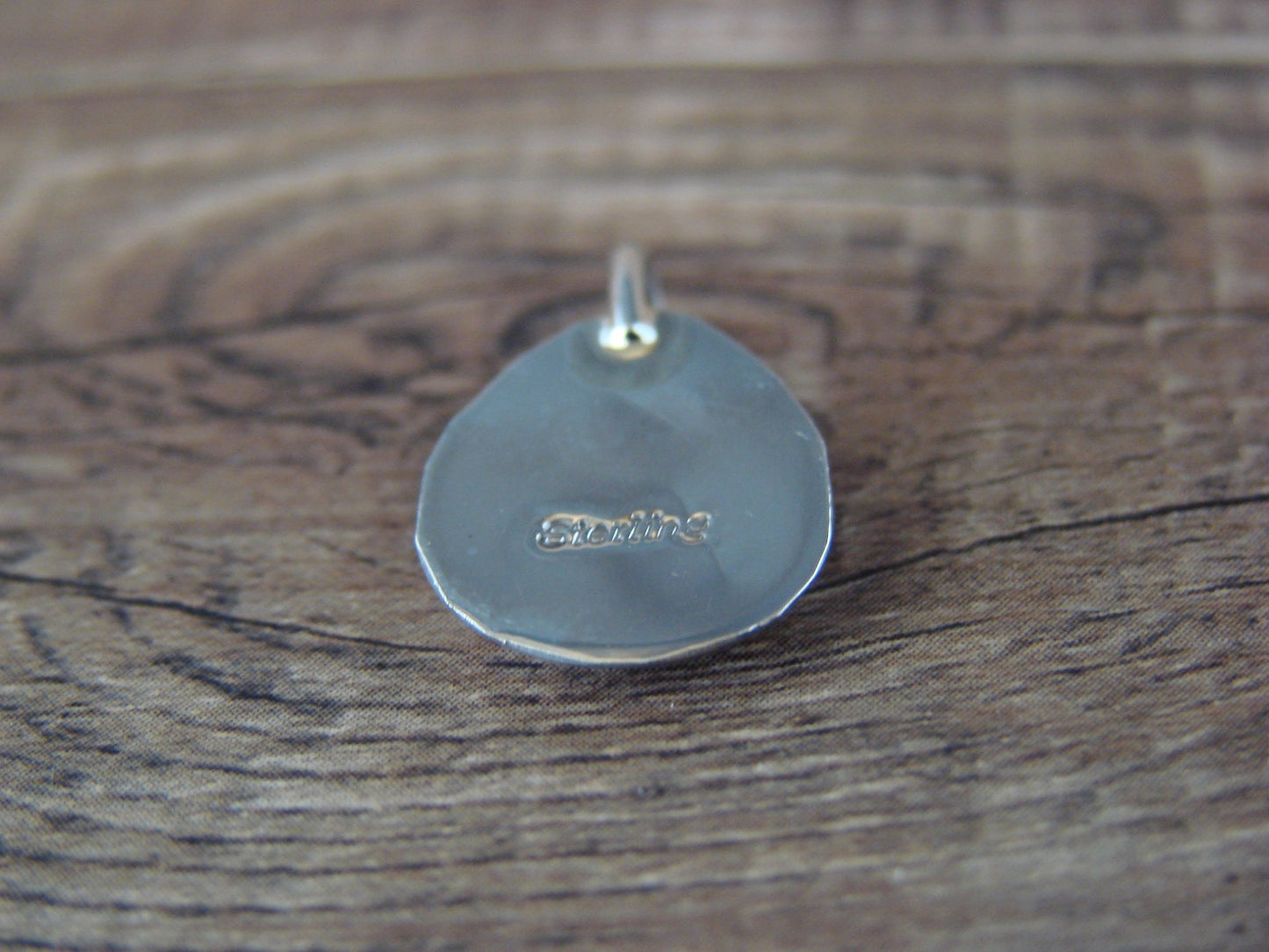 Small Native American Sterling Silver Turquoise Bear Paw Charm Pendant