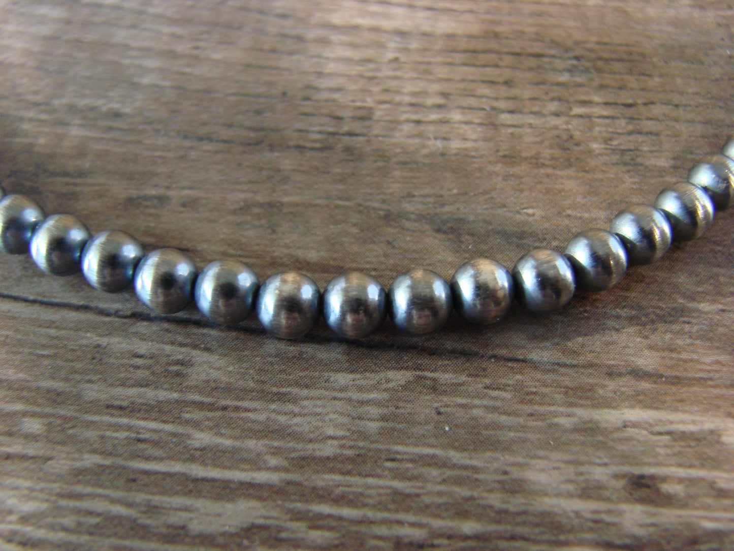Native American Sterling Silver Round Navajo Pearl 35" Necklace by  I. John