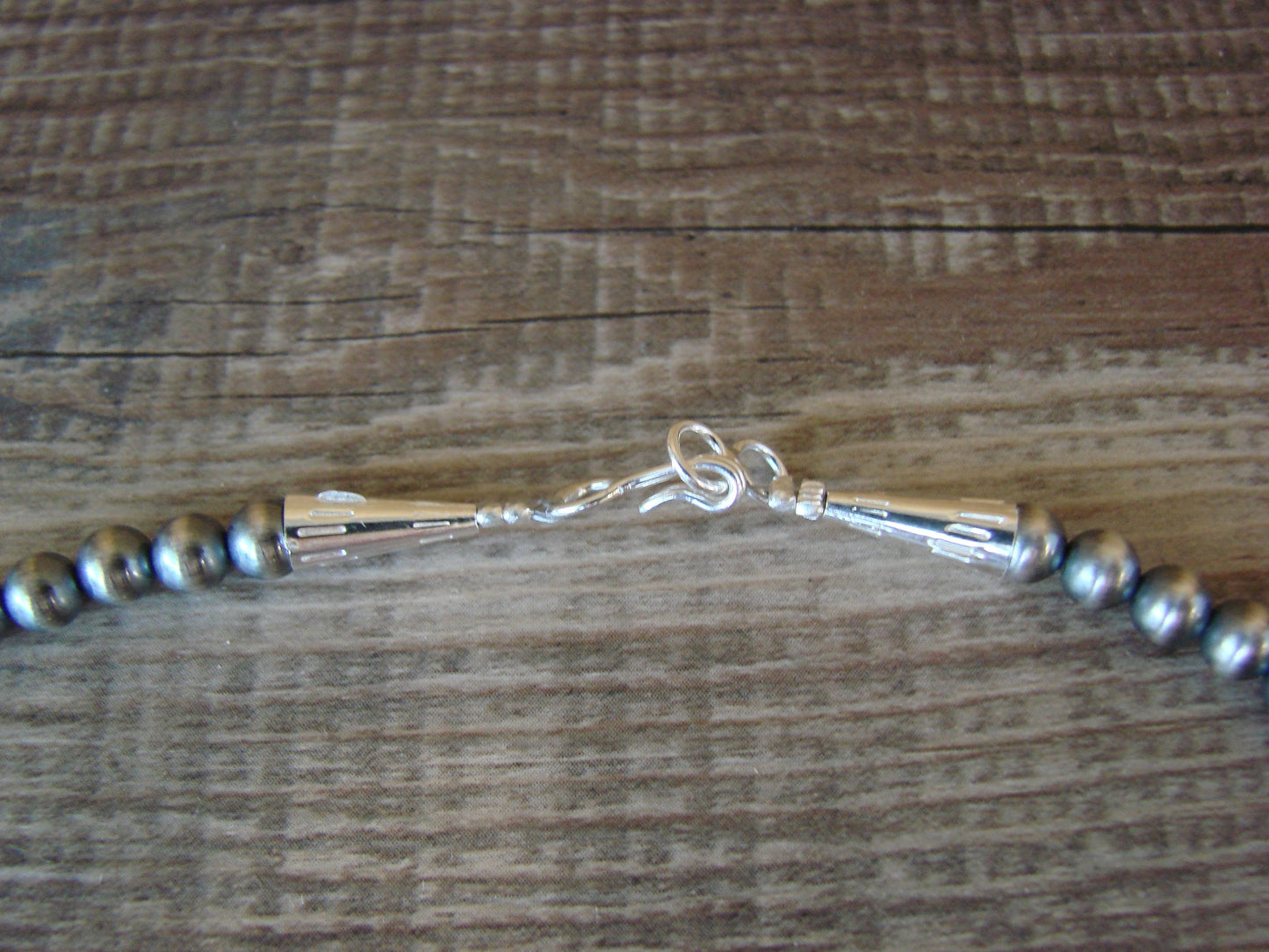 Native American Sterling Silver Round Navajo Pearl 35" Necklace by  I. John