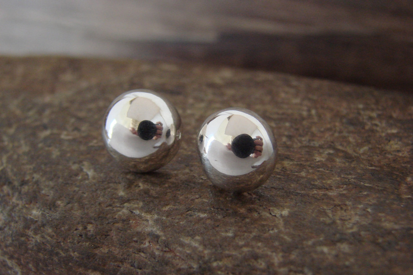 Native American Sterling Silver Post Earrings by Gloria Harvey