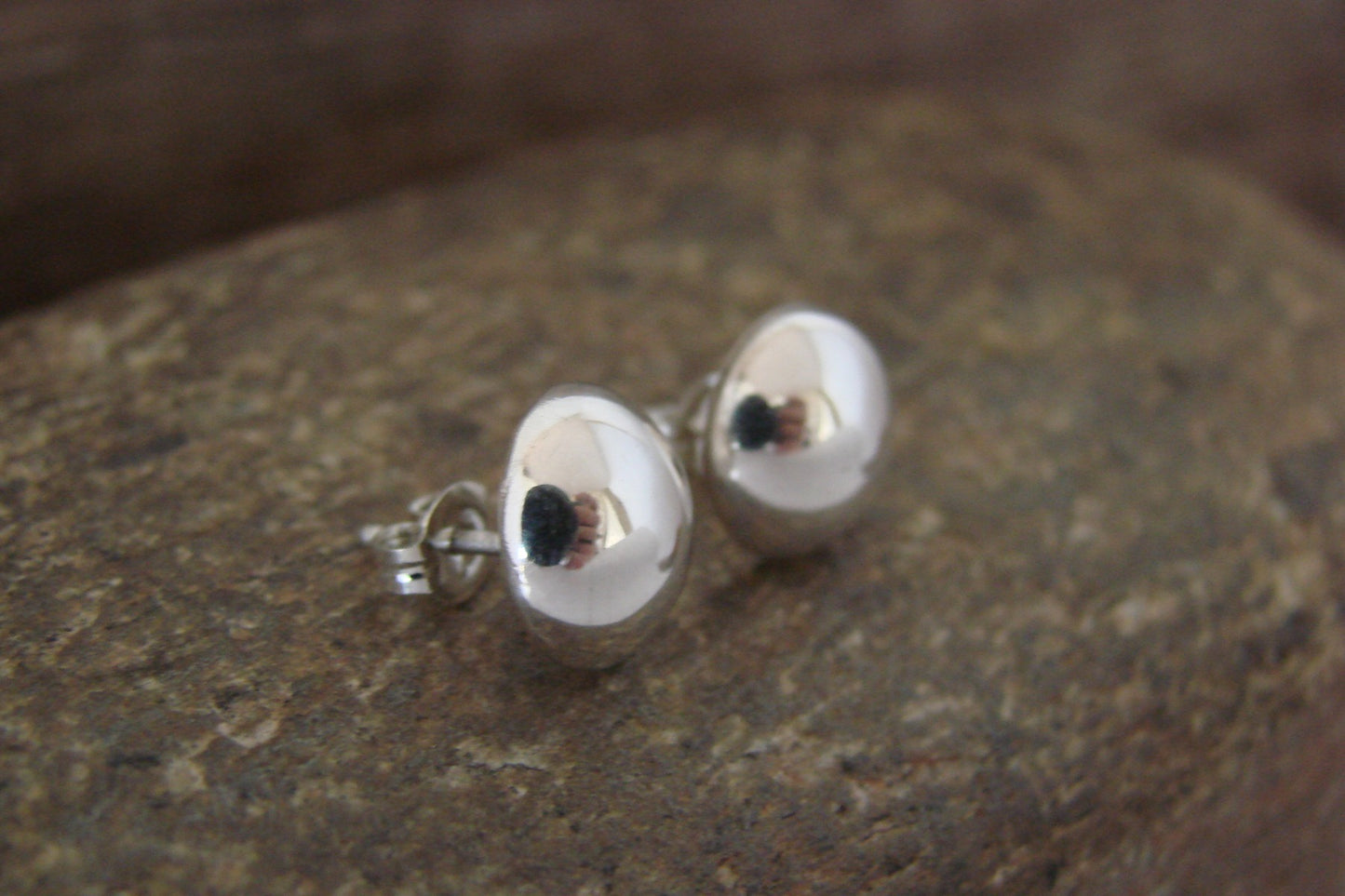 Native American Sterling Silver Post Earrings by Gloria Harvey