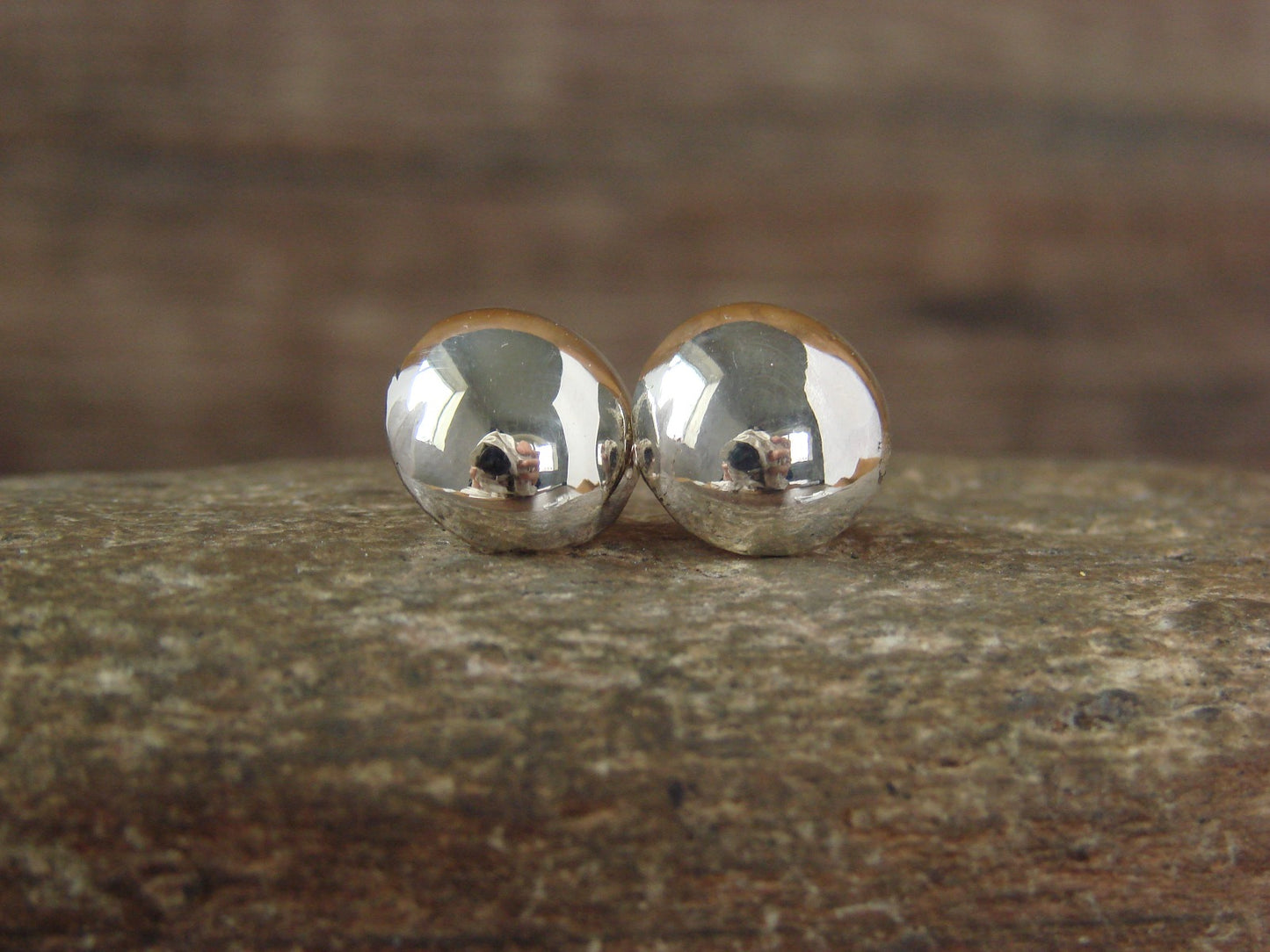 Native American Indian Sterling Silver Post Earrings by Gloria Harvey