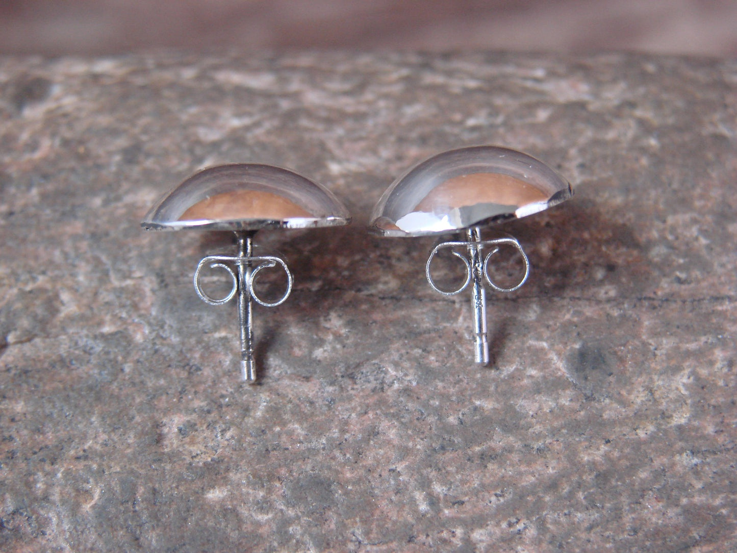Native American Indian Sterling Silver Post Earrings by Gloria Harvey