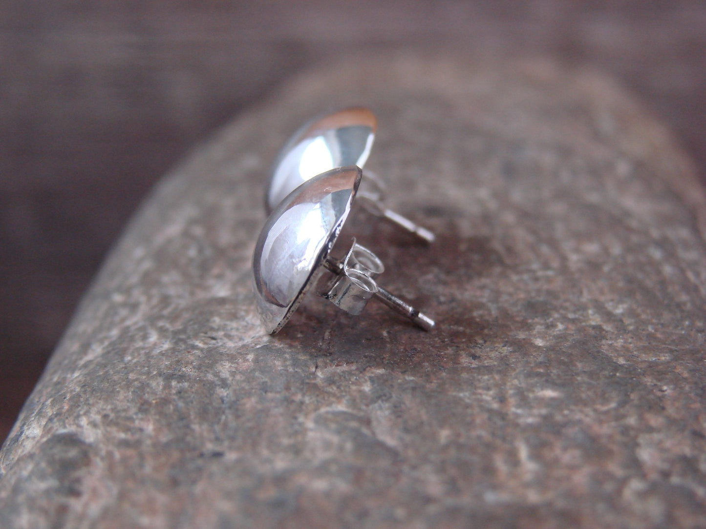 Native American Indian Sterling Silver Post Earrings by Gloria Harvey