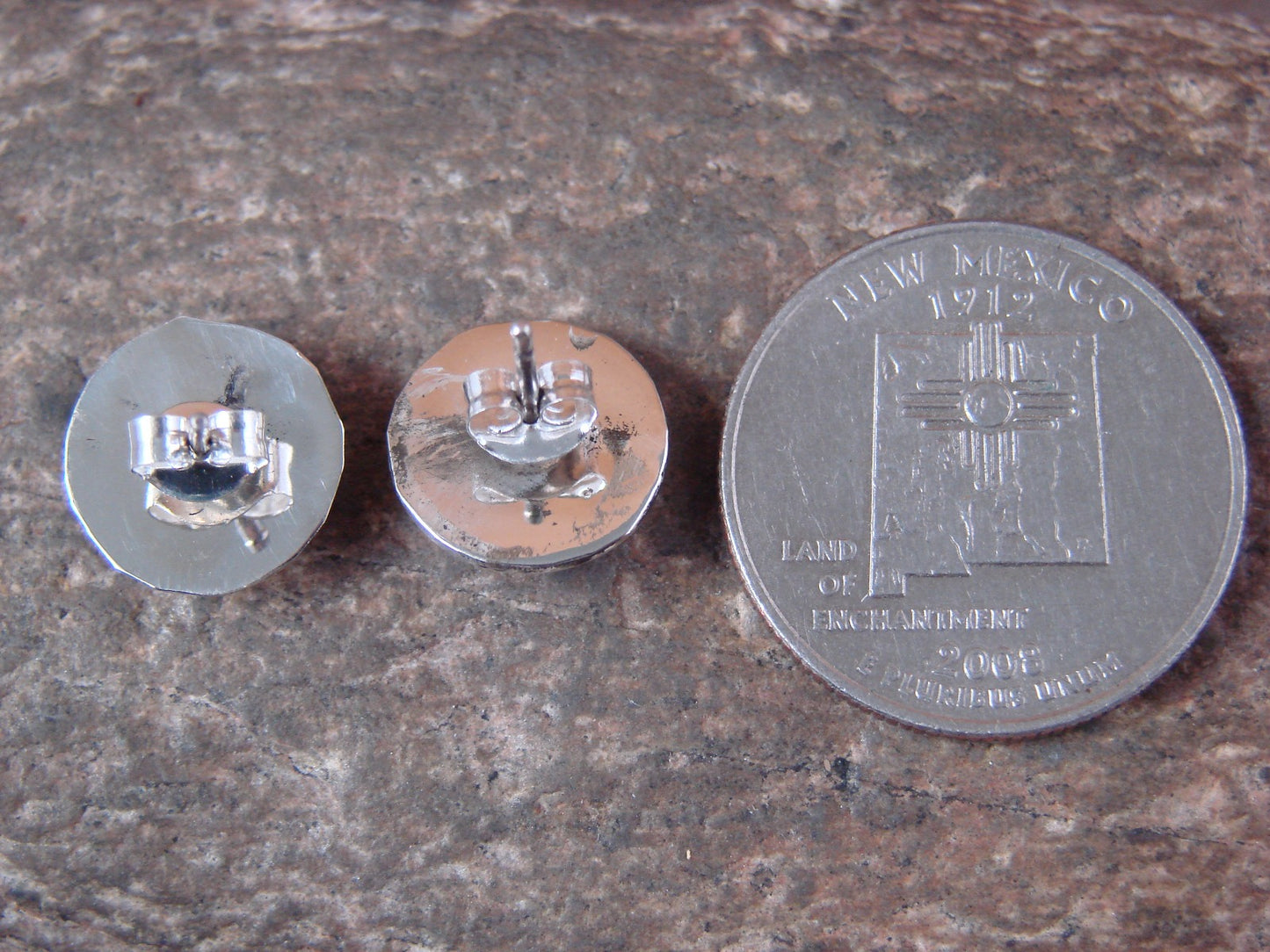 Native American Indian Sterling Silver Post Earrings by Gloria Harvey
