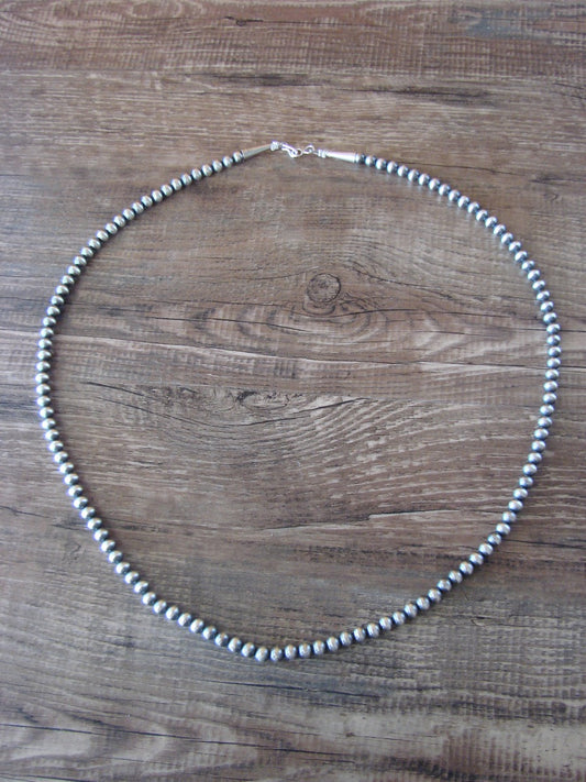 Native American Hand Strung 22" Round Navajo Pearl Necklace -  I. John