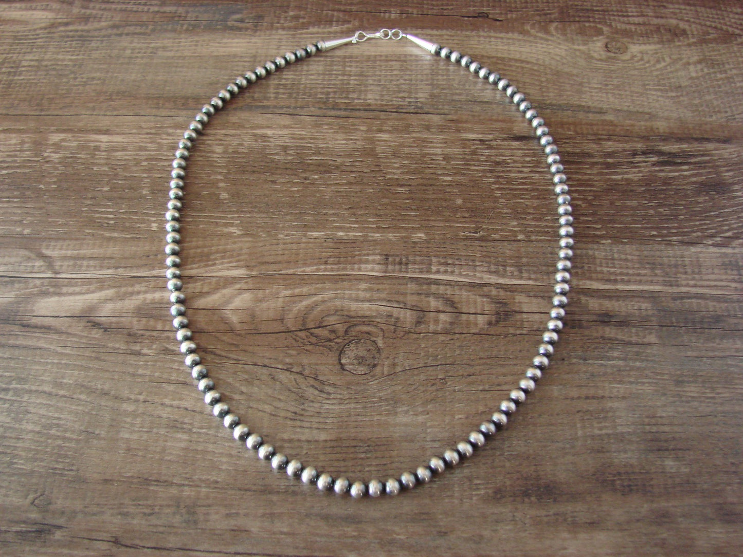 Native American Sterling Silver 20" Navajo Pearl Necklace by I. John