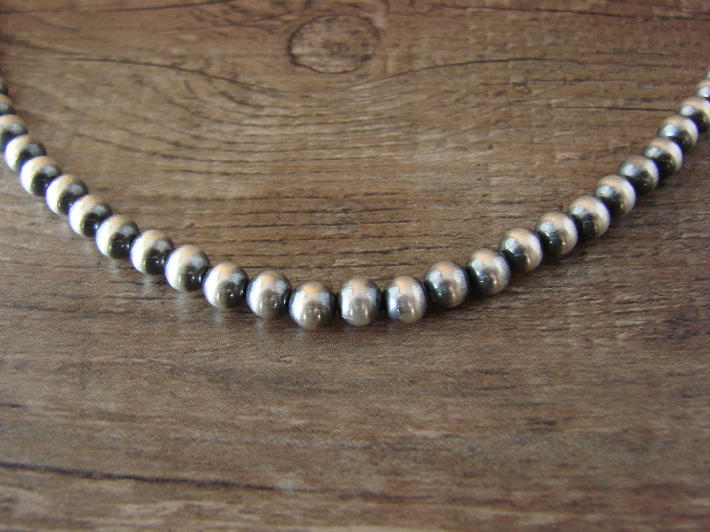 Native American Sterling Silver 20" Navajo Pearl Necklace by I. John