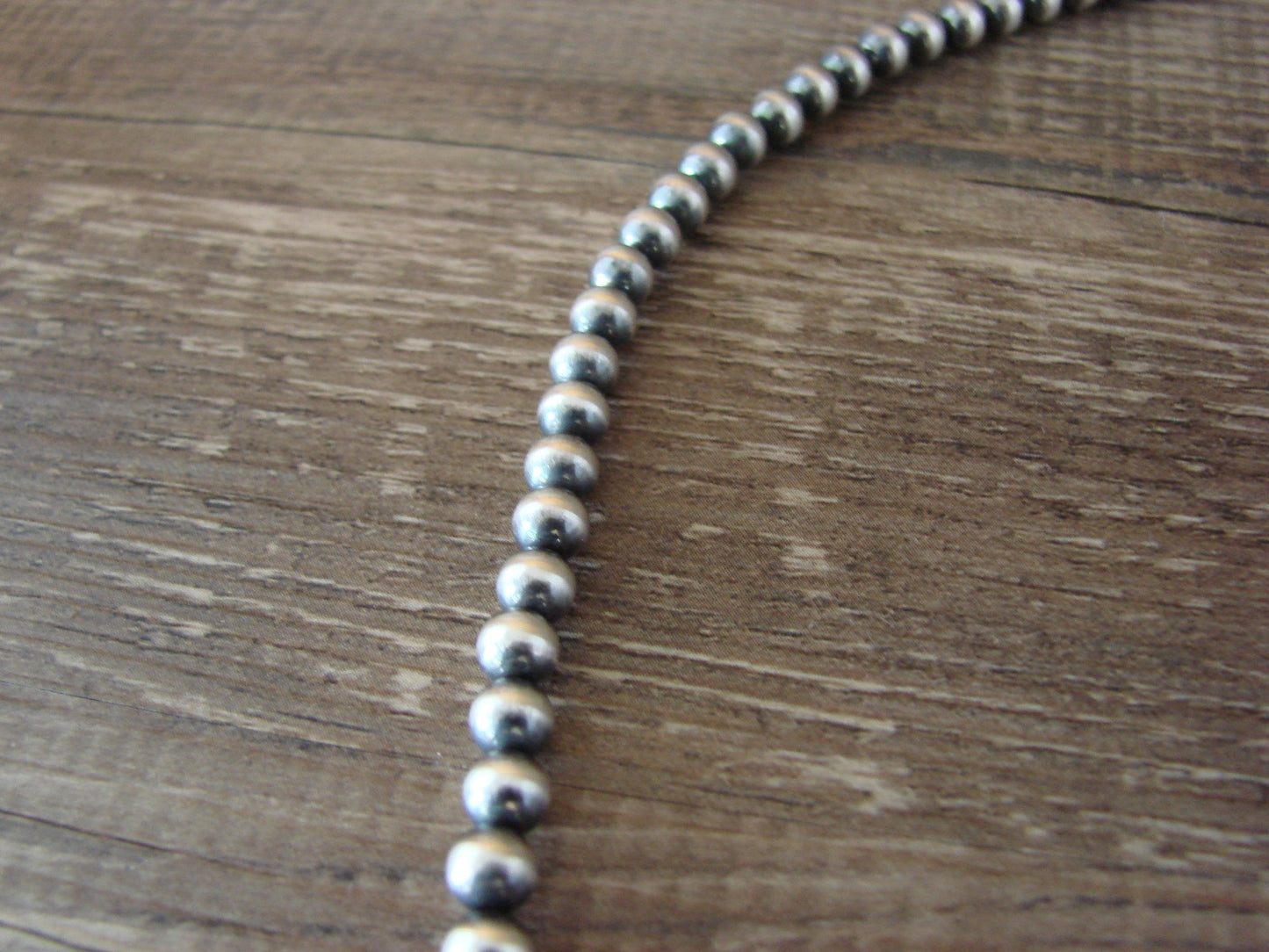 Native American Sterling Silver 20" Navajo Pearl Necklace by I. John