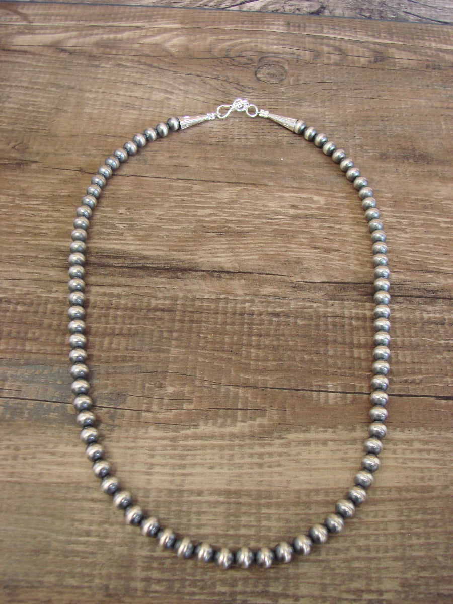 Native American Hand Strung Round Navajo Pearl 16" Necklace by I. John