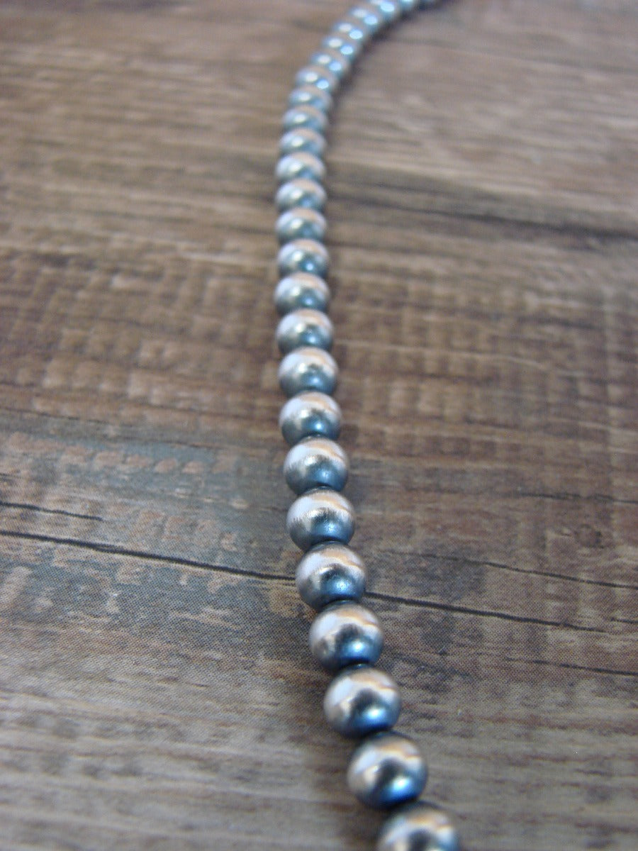 Native American Hand Strung Round Navajo Pearl 16" Necklace by I. John