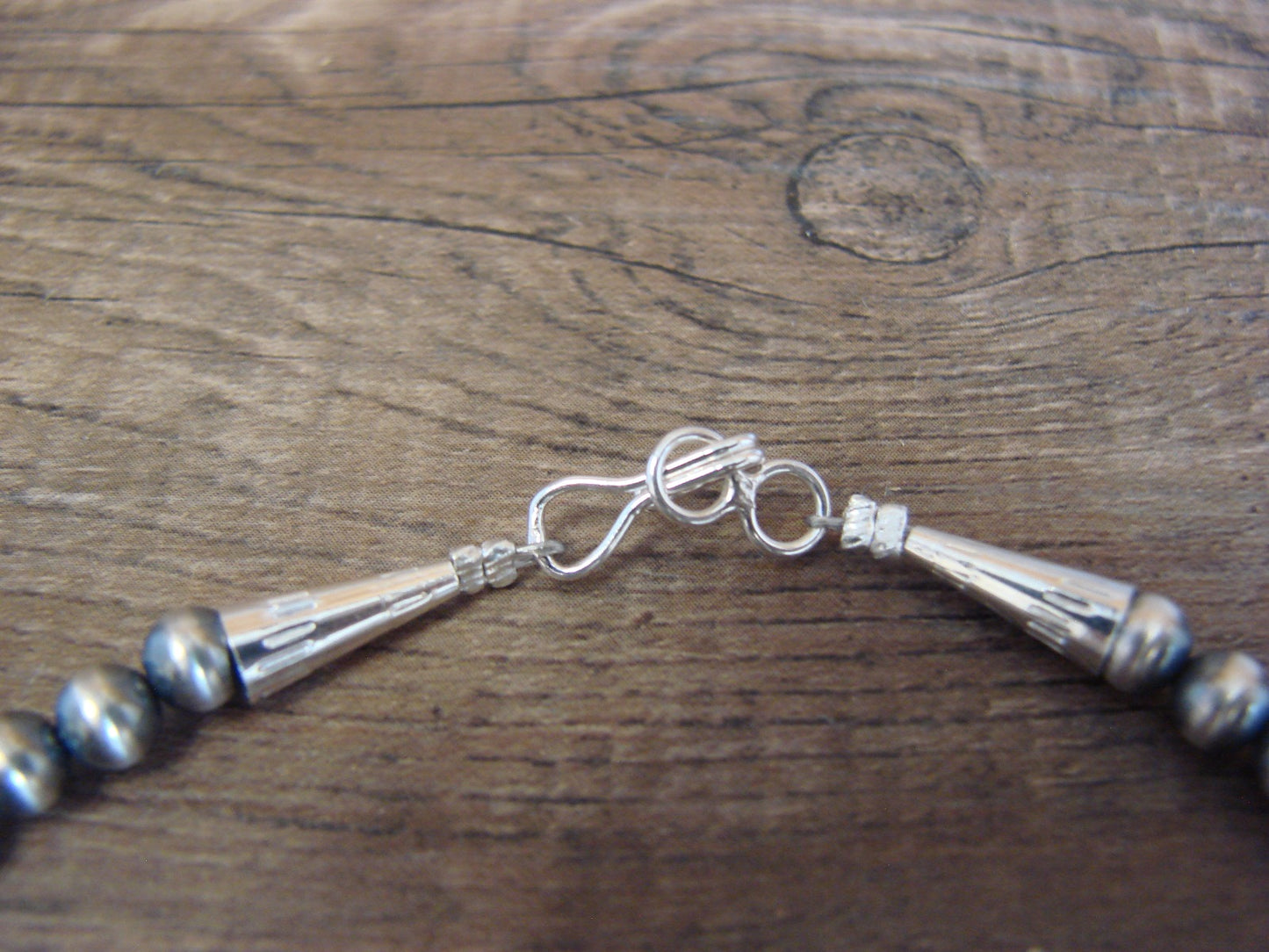 Native American Hand Strung Round Navajo Pearl 16" Necklace by I. John