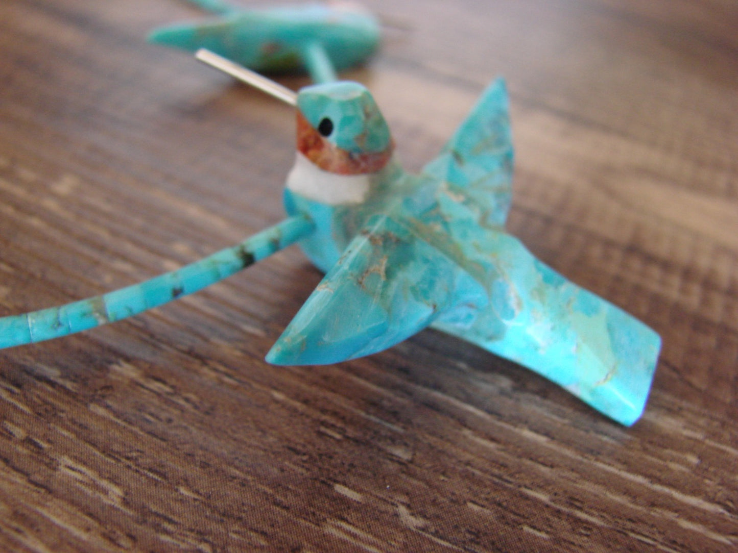 Hand Carved Turquoise Hummingbird Fetish Necklace Matt Mitchell