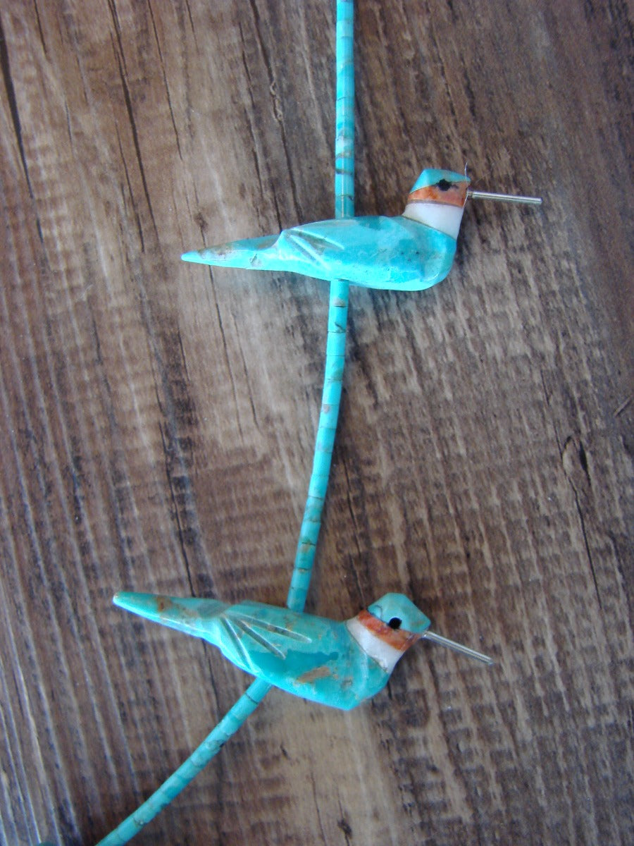 Hand Carved Turquoise Hummingbird Fetish Necklace Matt Mitchell