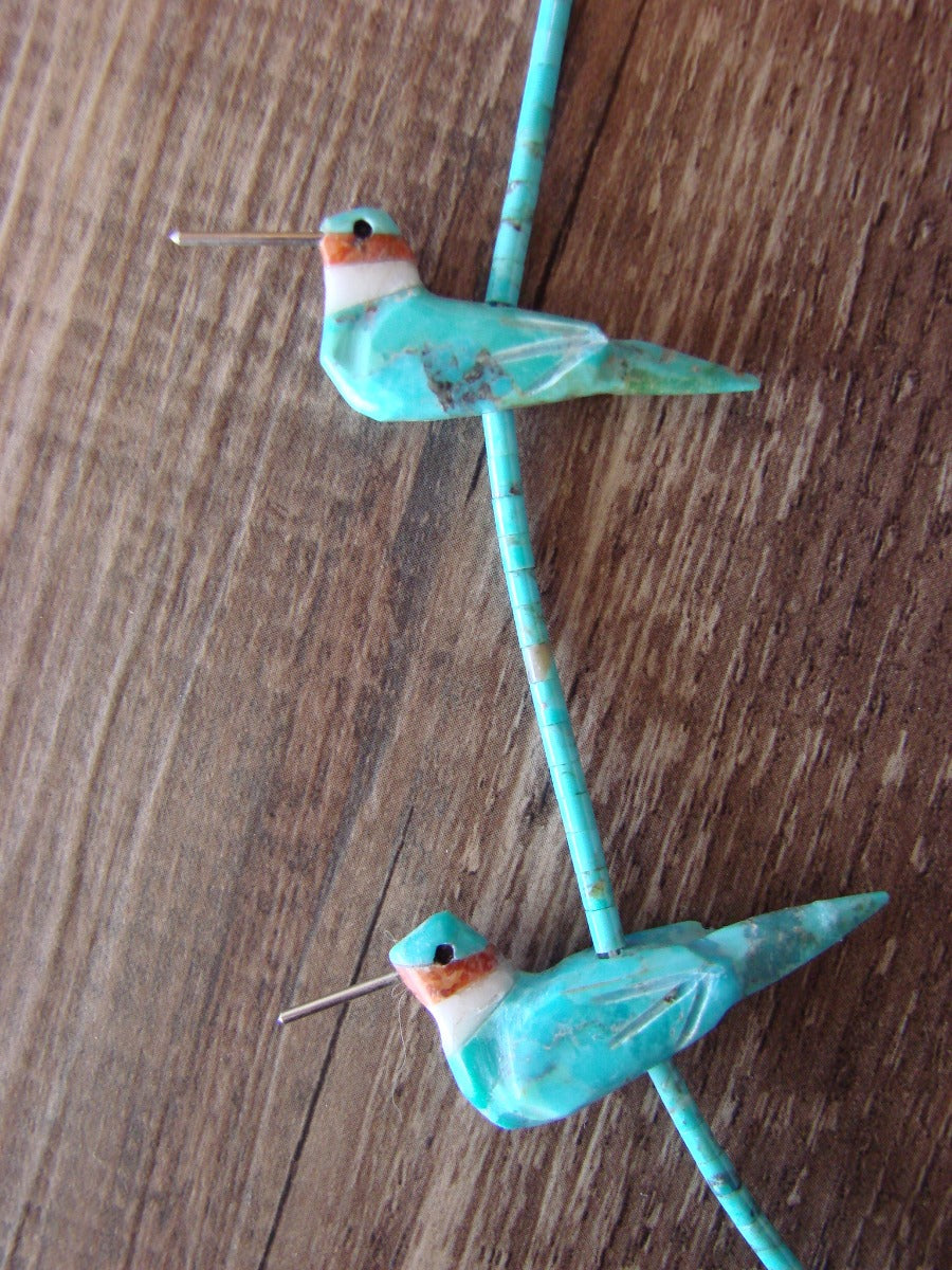 Hand Carved Turquoise Hummingbird Fetish Necklace Matt Mitchell