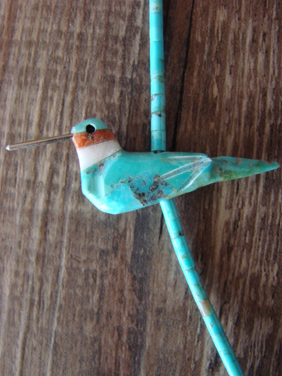 Hand Carved Turquoise Hummingbird Fetish Necklace Matt Mitchell