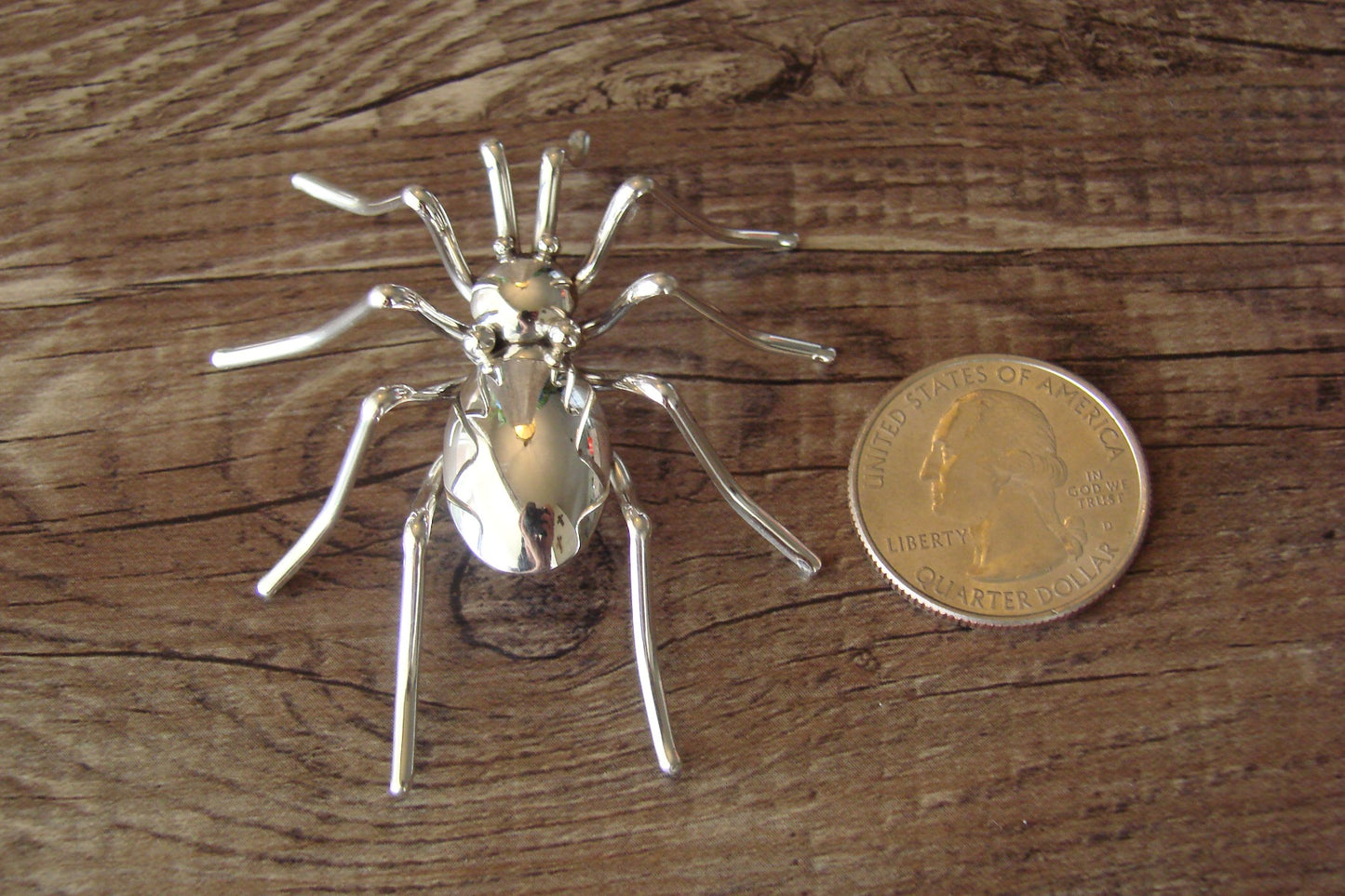 Navajo Indian Sterling Silver Spider Pin by Garfield