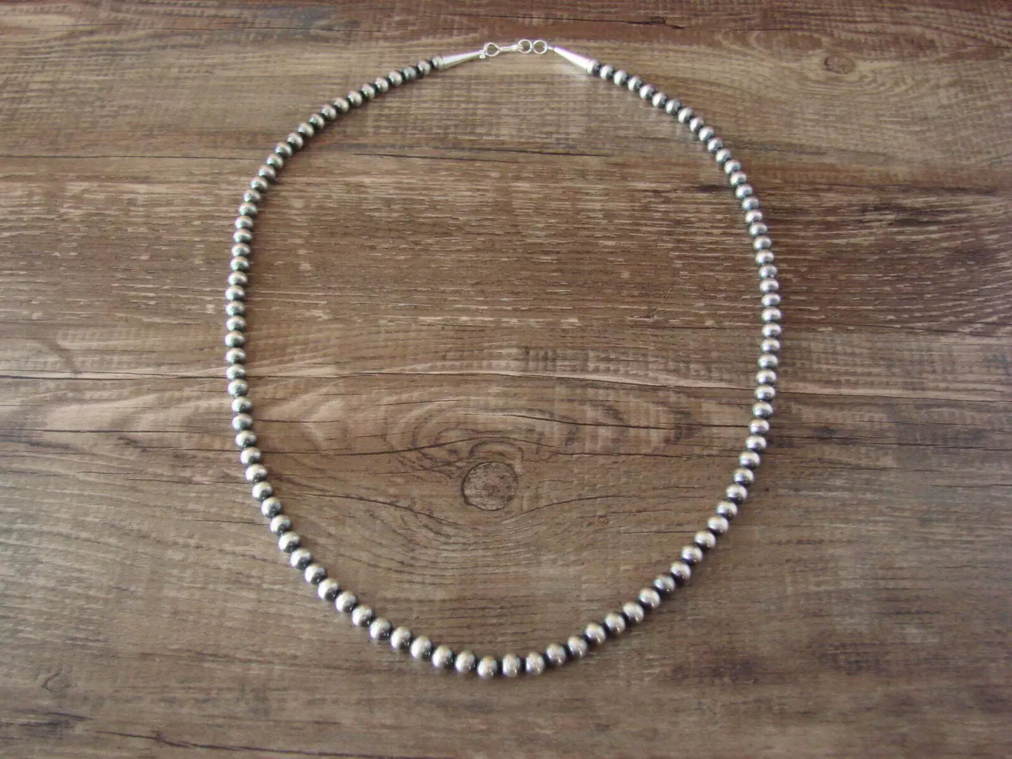 Native American Sterling Silver 30" Navajo Pearl Necklace by I. John
