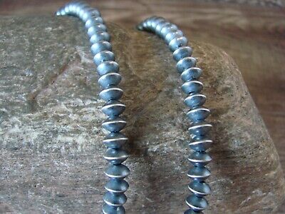 Navajo Pearl Sterling Silver Saucer Bead Hand Strung 35" Necklace - Doreen Jake