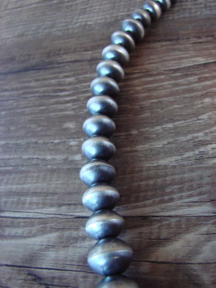 Graduated Sterling Silver Navajo Pearl 20" Necklace by Preston Haley