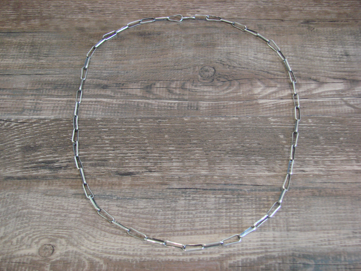 Native American Sterling Silver 24" Link Chain Link Necklace - Yazzie