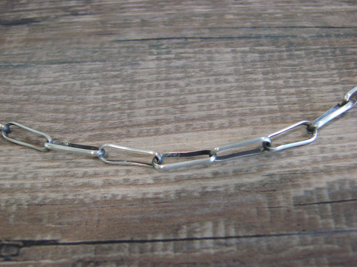 Native American Sterling Silver 24" Link Chain Link Necklace - Yazzie
