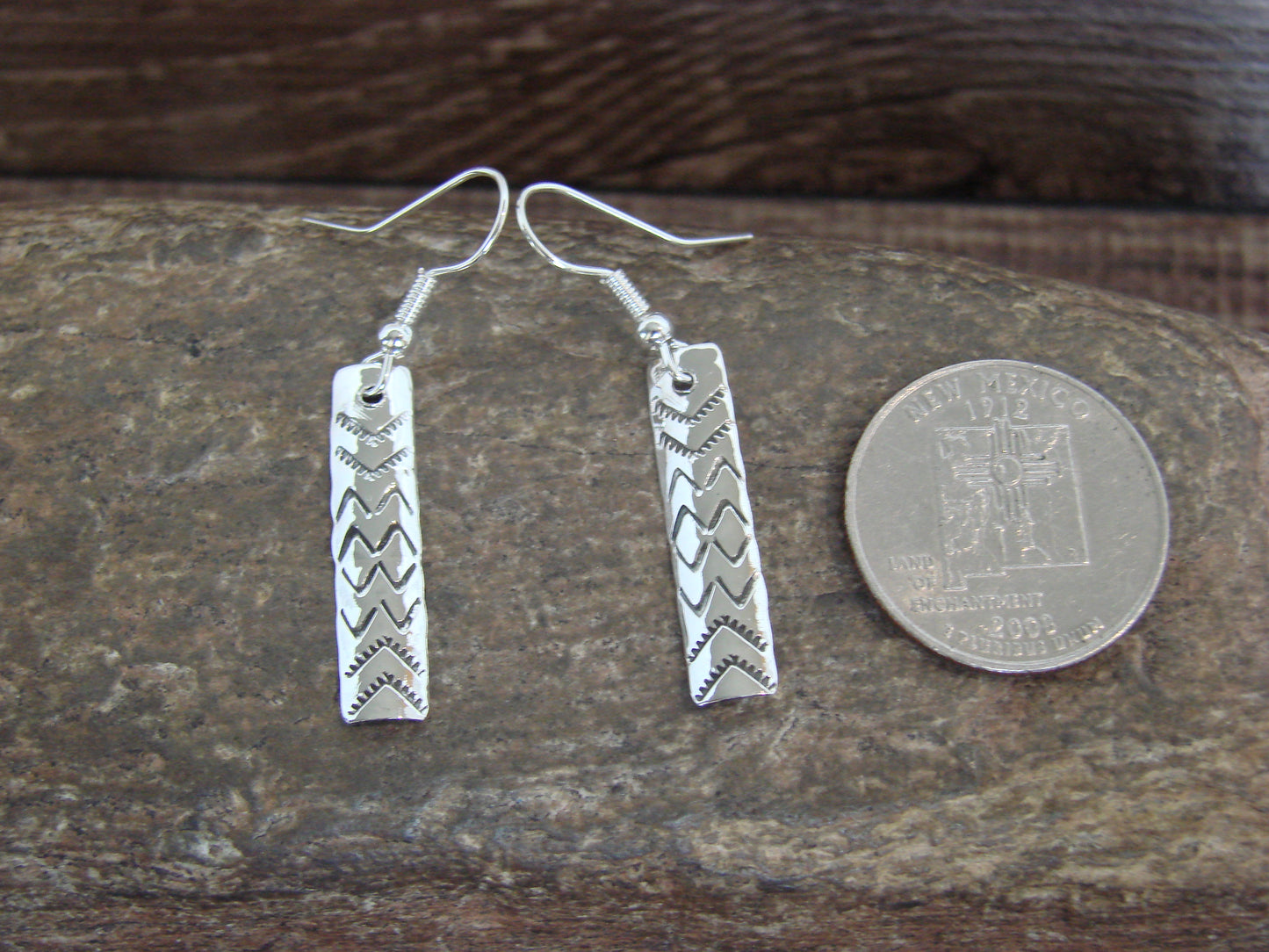 Native American Sterling Silver Dangle Earrings by Tahe