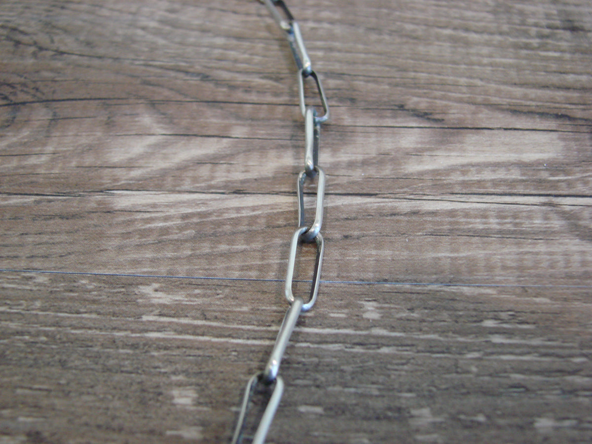 Native American Sterling Silver 24" Link Chain Link Necklace - Yazzie