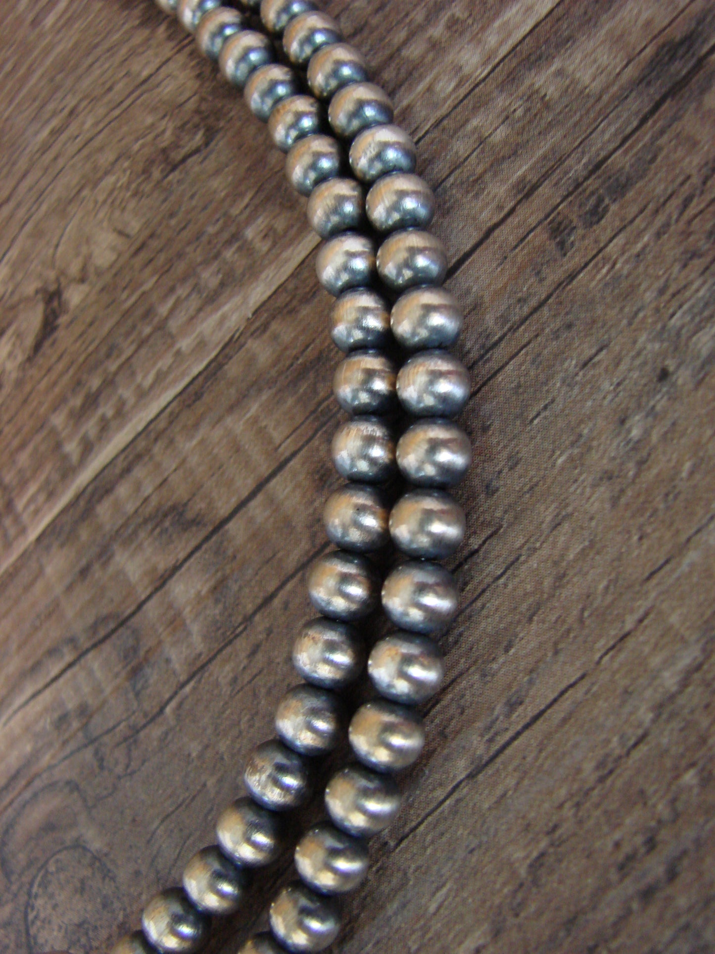 Native American 16" Sterling Silver & Turquoise Navajo Pearl Necklace - Tom Lewis