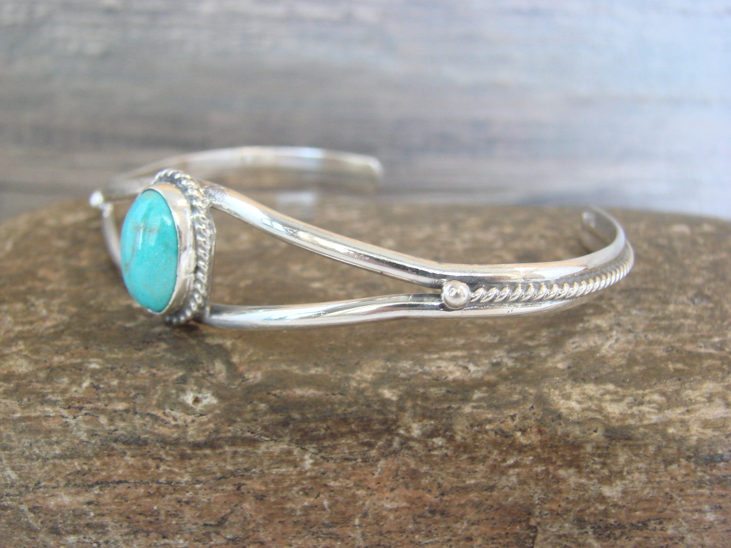 Native American Sterling Silver & Turquoise Bracelet by Henio