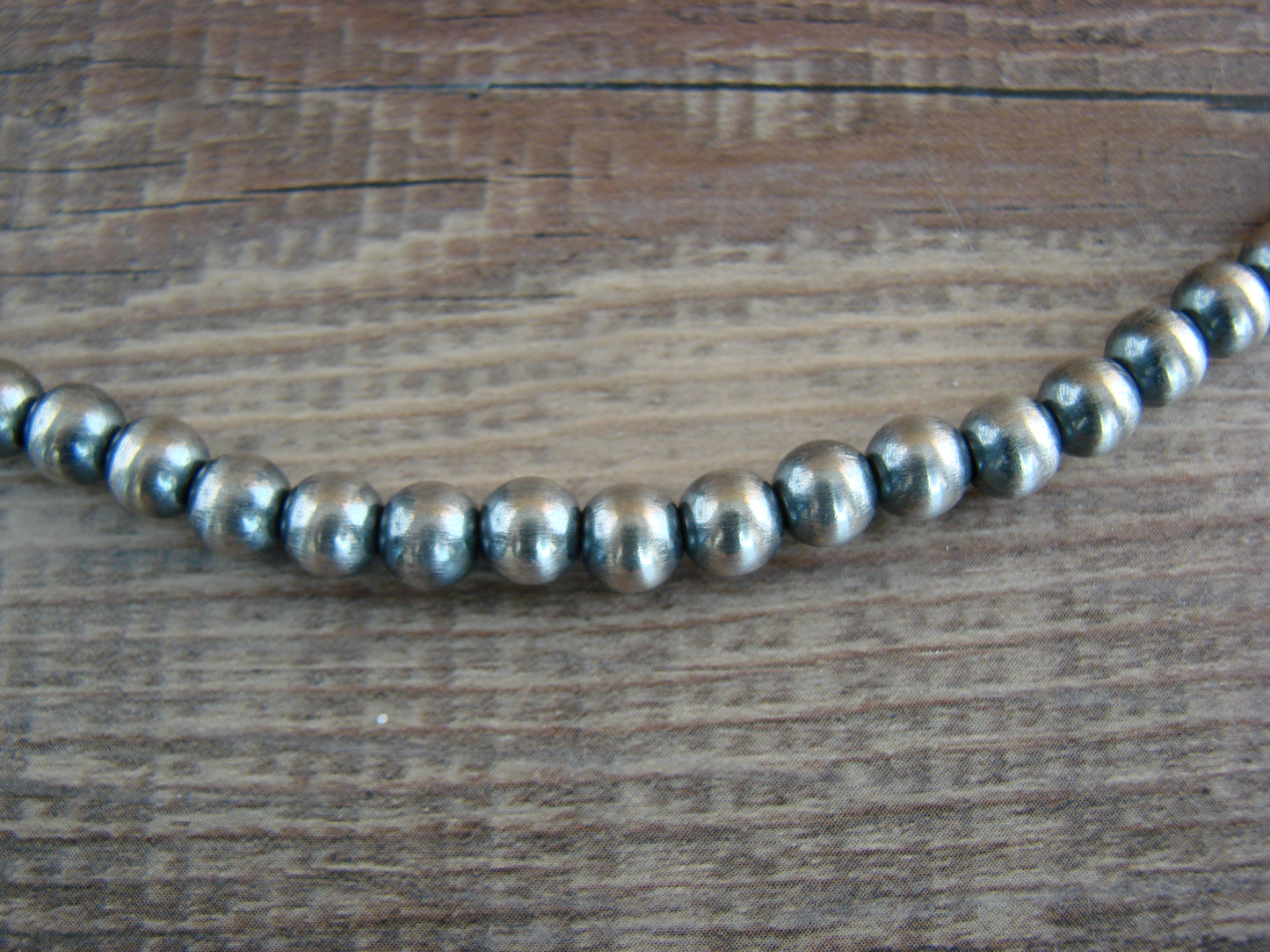 Native American Hand Strung Round Navajo Pearl 18" Necklace by I. John