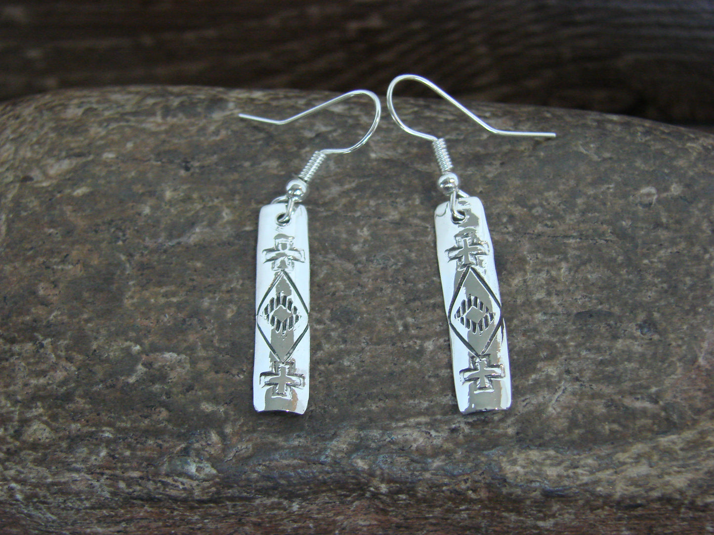Native American Sterling Silver Dangle Earrings by Tahe